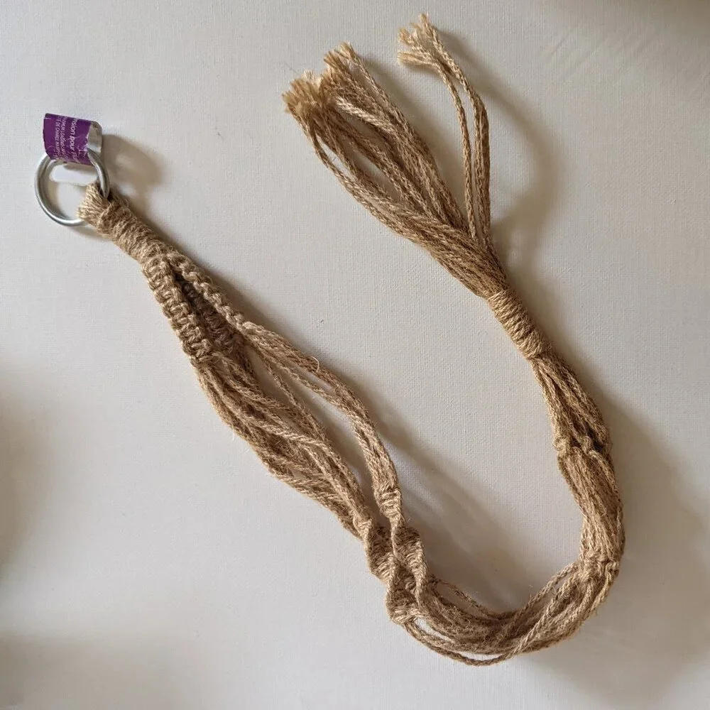 NWT Macrame Plant Hanger Retro 1970s Hippie Rustic Summer Home Decor Ashland NEW